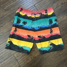 Vintage 80s Original Jams Surf Shorts Size 2XL Hawaii Palm Tree Floral Beach