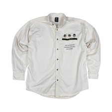 Vtg Warner Bros Tasmanian Devil Button Up Shirt Men's Medium White Looney Tunes