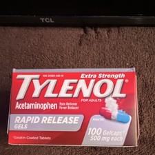 Tylenol Extra Strength Acetaminophen Rapid Release Gels, 100 Count