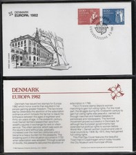 1¢ WONDER S ~ DENMARK 1982 EUROPA FDC WITH INFO CARD ~ P543
