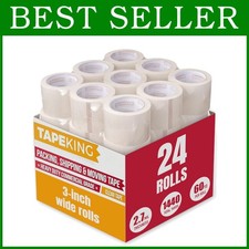 24 Rolls 3 Inch Wide Packing Tape  Strong Adhesive