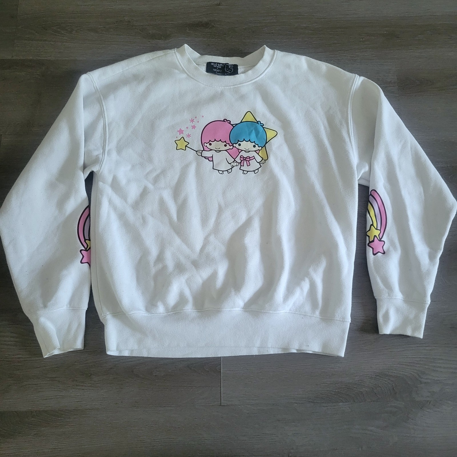 Hello Kitty and Friends x Forever 21 White Pullover Sweater Women's Large RARE