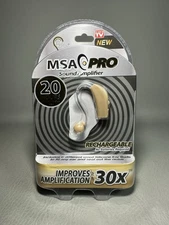 New MSA Pro Rechargeable Sound Hearing Amplifier Beige Hearing Amplifier Sealed!