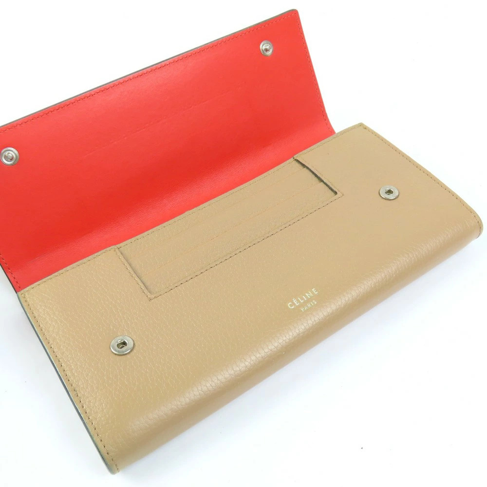 CELINE Large Flap Multi-Function Long Wallet Leat… - image 11