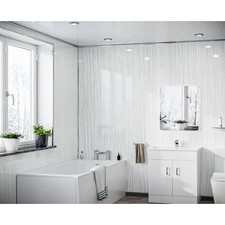 White  String Shower Wall Panels 1m x 2400mm x 10mm Easy To install  2 Sided Kit
