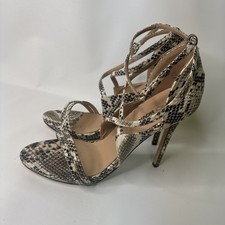Fashion Nova Women's Snake Print Peep Toe Heels Size 11