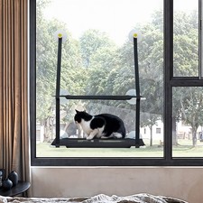 Double Layer Cat Hammock Window Mounted Hanging Bed Rest Perch with Suction Cups
