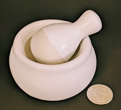 Martha Stewart Small White Glazed Stoneware Mortar and Pestle Kitchen Tool
