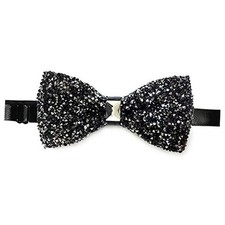 Men Novelty Bowtie Party Bow Ties Adjustable Pre-tied Bowties Glitter Black