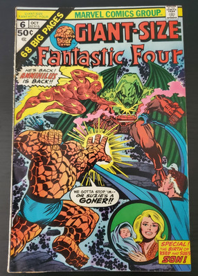 Giant-Size Fantastic Four #6 (1975, Marvel) FN/VF The Birth of Franklin Richards