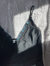 Vintage Y2K - Contrast Ribbon and Lace Trim Cami Top -  RESTIR: Le Ciel Bleu 