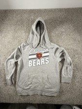 NFL Team Apparel Hoodie Youth M Gray Chicago Bears Spellout Logo Pullover