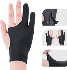 Artist Drawing Glove 3-Layer Palm Rejection 2 Pack Black Right Left Hand Digit