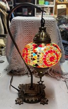 Turkish Moroccan Colorful Glass Mosaic Tiffany Table Desk Lamp Light 15 inches