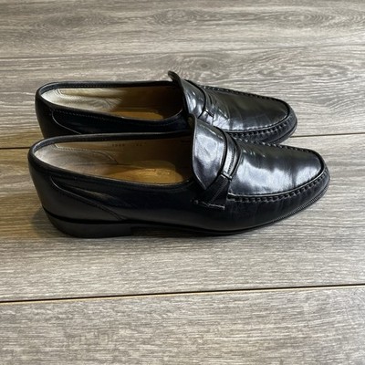 Vintage Bally Black Moc Toe  Loafers Made in Italy Men's ( Read Description )