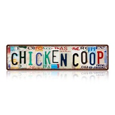 Vintage Chicken Coop Metal Tin Signs Street 16 x 4 inches,
