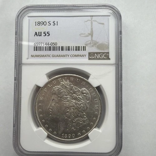1890 Morgan Silver Dollar NGC AU-55