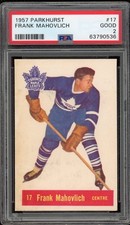 1957 Parkhurst #17 Frank Mahovlich RC PSA 2 GD HOF Toronto Maple Leafs