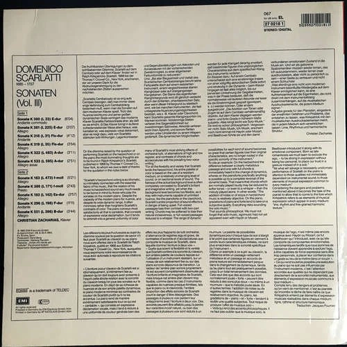 Christian Zacharias / Domenico Scarlatti - 11 Sonat LP Album Schallplatte 176635 - Bild 2 von 4