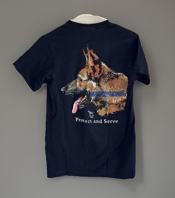 American Fido Protect & Serve T-Shirt S Navy Blue German Shepherd Dog