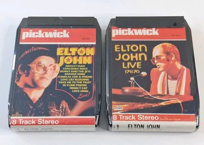 Elton John 8 Track Cartridges Live 1970 & London & New York Pickwick Vintage NEW