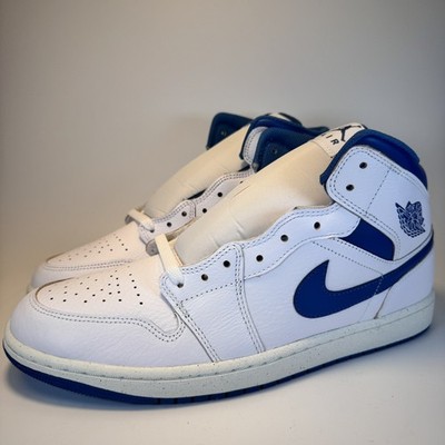 Spring sale! Nike Air Jordan 1 Mid Industrial Blue Mens Size 12