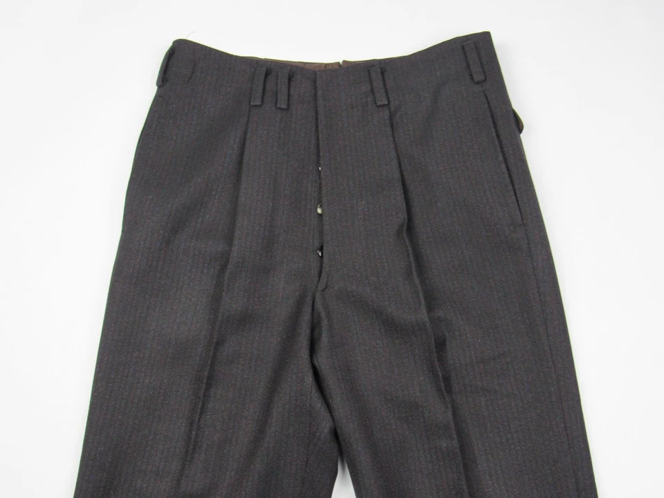 Pantalón de vestir de lana de colección años 50 con botones y manchas de mosca 29,5 x 29,5 Hollywood años 50 Foto 4 de 4