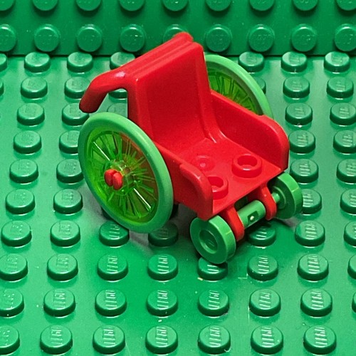 - Lego / City Red & Green Mini Figure Wheelchair 24312C02. - Picture 2 of 3