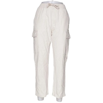 M&S, Cargohose, Größe: M, Beige, Baumwolle/Elasthan/Leinen/Polyester #pGm