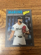 2026 Topps Heritage #76 Sandy Alcantara Dark Gray Miami Marlins