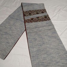 Japanese Kimono Obi Belt 19 Traditional Floral Gray