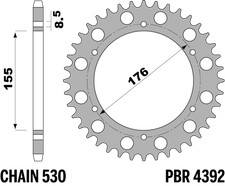 STEEL CROWN C45 42 TEETH FOR TRIUMPH SPEED TRIPLE 900 2002 > 2006 STEP 530
