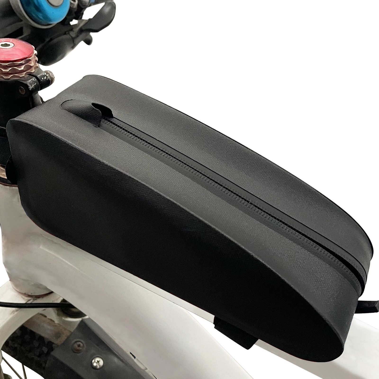 Borsa da equitazione per mountain bike borsa portaoggetti per tubo anteriore nera borsa per fascio anteriore