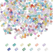 Glass Bugle Beads 2x3mm Loose Beads Mixed Colors 6000Pcs