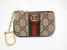 GUCCI GG Supreme Key Ring Pouch Coin Case 671722 PVC Leather