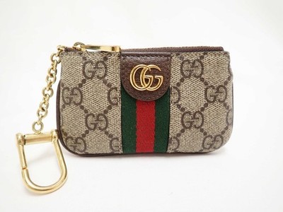 GUCCI GG Supreme Key Ring Pouch Coin Case 671722 PVC Leather