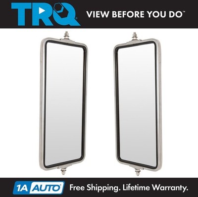 TRQ West Coast Mirror 16x7 Stainless Steel Pair for Commercial Heavy Duty Truck