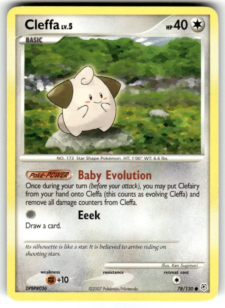 Cleffa - 78/130 - Common - Diamond & Pearl Base - Pokemon Card - 2 NM