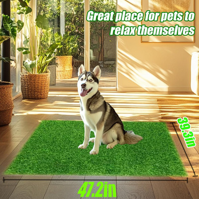 Artificial Grass Patio Pets 3.3 3.9FT Fake Indoor Outdoor Realistic High-Density
