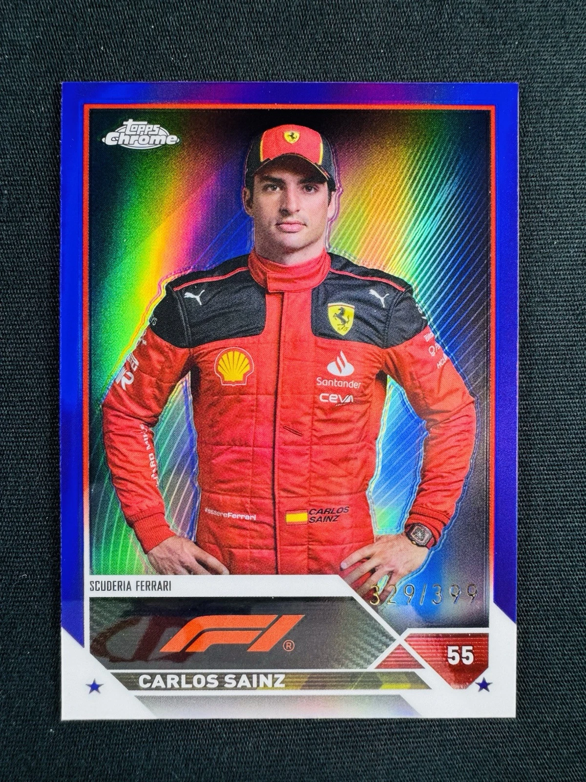 2023 Carlos Sainz Purple Refractor 379/399 Topps Chrome #17 Formula 1 F1