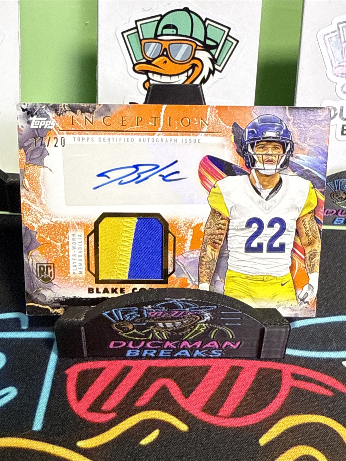 Blake Corum Topps Inception Provenance Patch Autographs #PPABC Orange