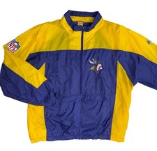 Vintage 90s Minnesota Vikings Apex One NFL Windbreaker Jacket Adult XL DAMAGE