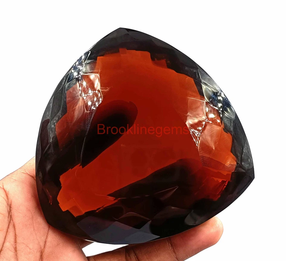 Enorme citrino naranja corte trillón piedra preciosa suelta cultivada en laboratorio 2980 quilates 4JKL Foto 4 de 4