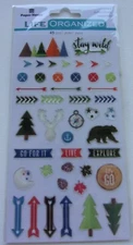 PAPER HOUSE GREAT OUTDOORS EPOXY STICKERS- PLANNER STICKERS- BEAR- DEER 45 PCS.