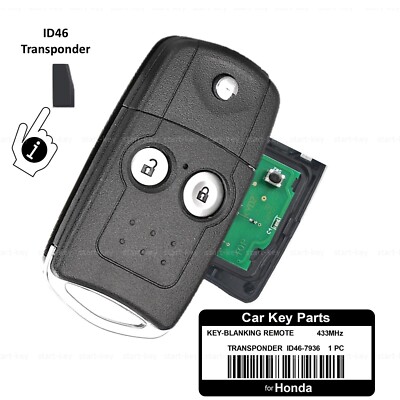 Funkschlüssel Schlüssel für Honda Jazz City Civic CR-V Accord  BRV HR-V ab 2008