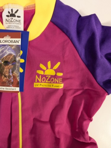 NOZONE UV SUN SUIT PROTECTIVE SWIMSUIT GIRLS/UNISEX SIZE 4 - 50+SPF "CORAL" NEW - Picture 4 of 7