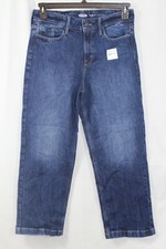 Old Navy Blue Denim High Rise Slim Wide Leg Jeans Size 2 B195 