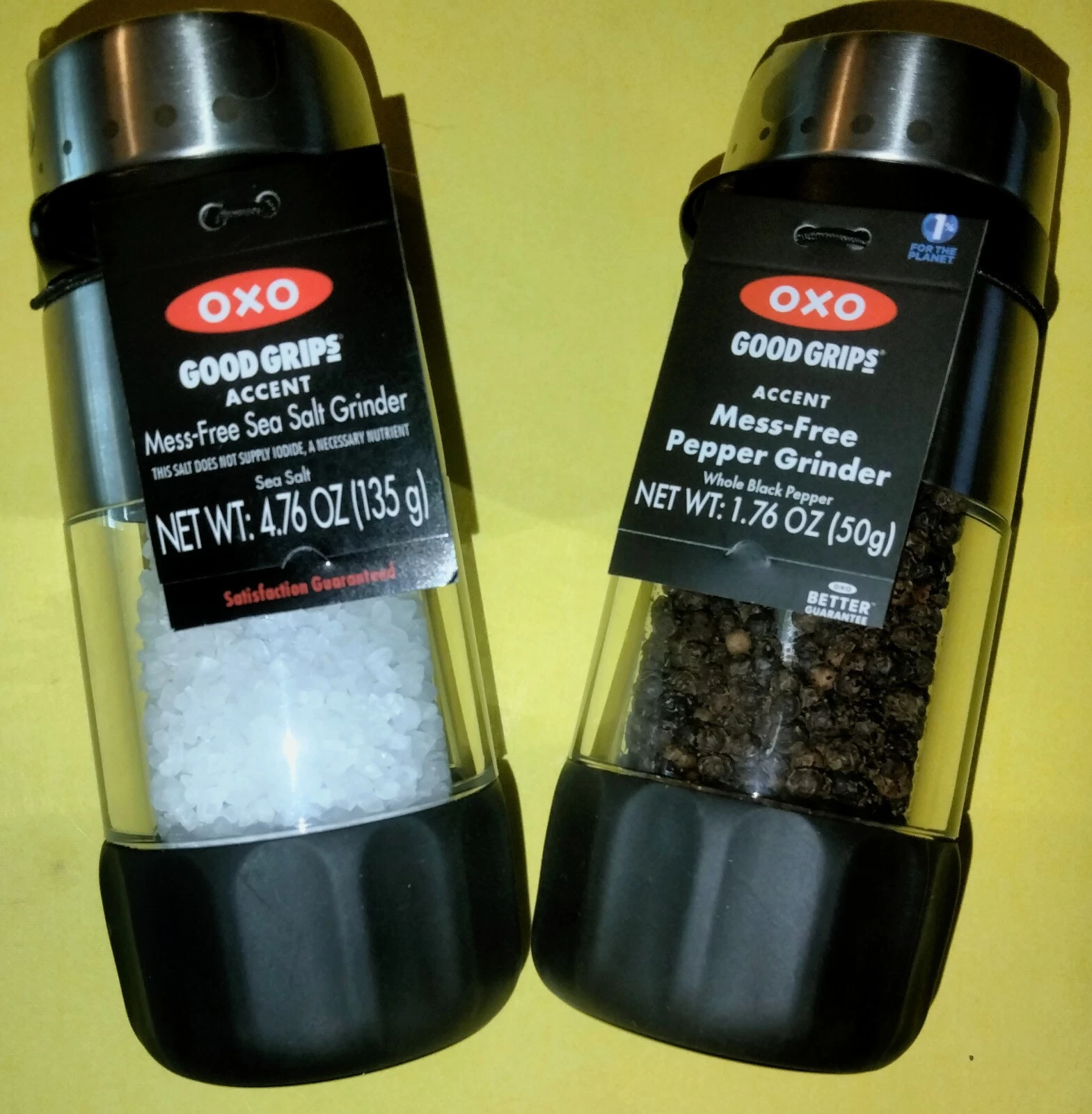OXO GOOD GRIPS ACCENT MESS-FREE SALT & PEPPER GRINDERS~W/ TAG~BID@$21.99~oh, my!
Opens in a new wind