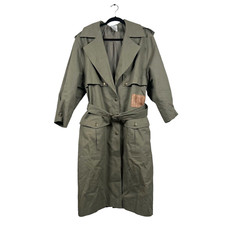 Vintage Together! Green Cotton Duster Jacket Trench Coat Women's Sz 8