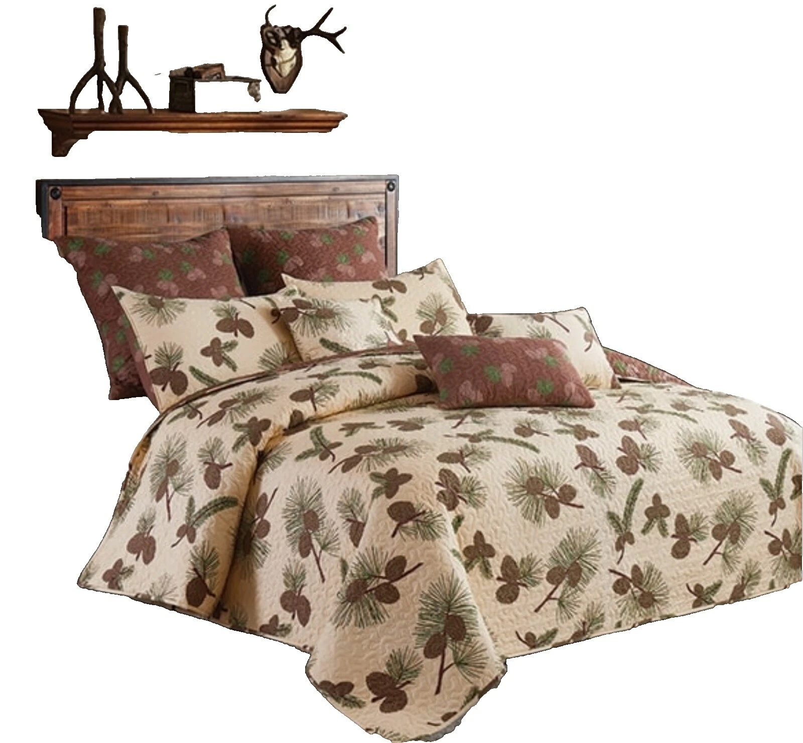 Коричневые лоскутные одеяла, покрывала и покрывала с принтом Nature